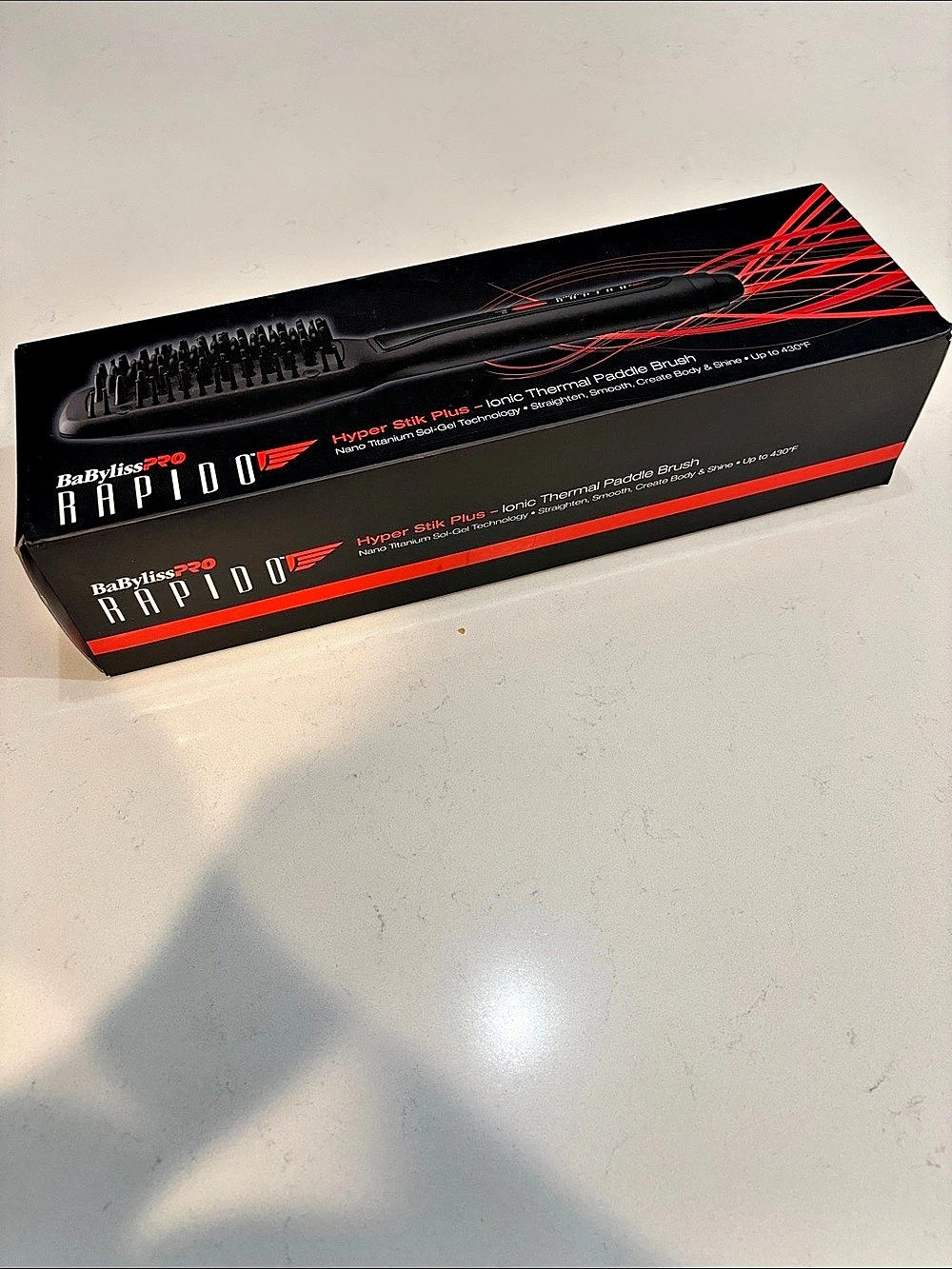 BaBylissPRO RAPIDO Hyper Stik Plus Ionic Thermal Paddle Brush NWT